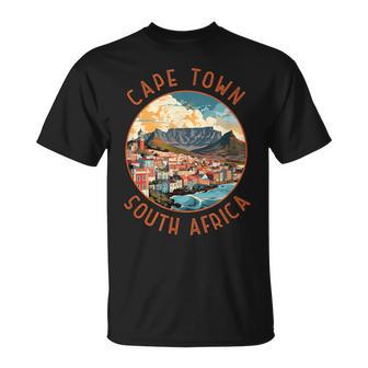 Cape Town South Africa Retro Distressed Circle Travel T-Shirt - Thegiftio