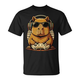 Capybara Gaming Gamer Konsolenspieler Jungs Mädchen Retro T-Shirt - Geschenkecke