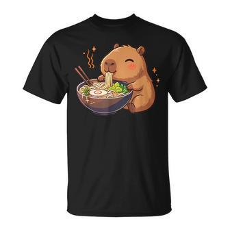 Capybara Mit Nudeln Ramen Kawaii Capybara T-Shirt - Geschenkecke