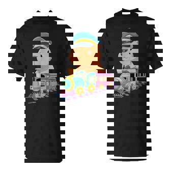 Capybara Riding Train Cute Kawaii Cartoon Rail Adventure Tシャツ - Kawaiitshirt