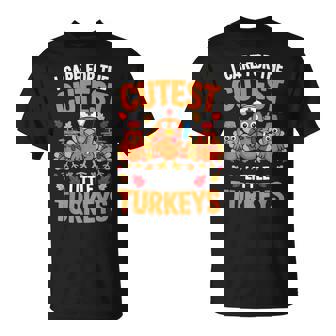 I Care For The Cutest Little Turkeys Thanksgiving Nurse T-Shirt | Mazezy