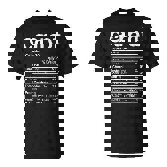 Carrot Nutrition Facts Thanksgiving Christmas T-Shirt | Mazezy