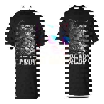 Cat Daddy Cat Sunglasses Cool Cat Dad Father T-Shirt | Mazezy