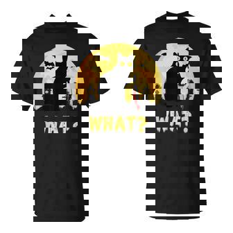 Cat What Gatto Nero Con Coltello What Cat Maglietta - Novitaregali