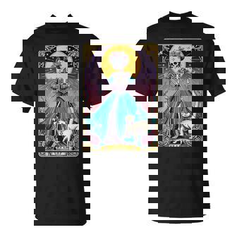 Cat Lady Tarot Card Skeleton Woman Cat Lover T-Shirt - Thegiftio