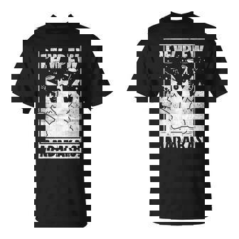 Cat Pew Pew Madafakasintage Crazy Cat Lustige Katze T-Shirt - Seseable