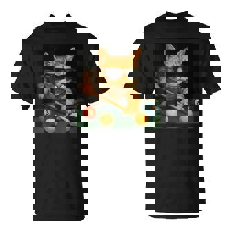 Cat Playing Pool Billiards In Lounge Cool Cats T-Shirt | Seseable FR