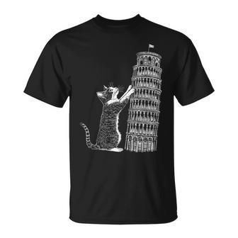 Cat Scratching The Leaning Tower Of Pisa – Italy Kitty T-Shirt - Thegiftio UK