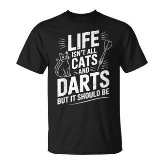 Cats And Darts Dart Player Darts T-Shirt - Monsterry