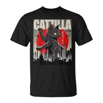 Catzilla Camisa Divertida Para Gatos Divertida Para Amantes De Los Gatos Camiseta unisex - Regaloses