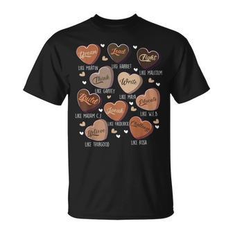 Celebrating Black History With Educated Leader Hearts T-Shirt - Seseable