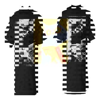 Chat Japonaisintage Pour Amoureux Des Livres Bibliothécaire Chat Papa Enseignant T-Shirt - Cadeauxyz