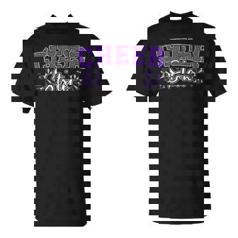 Cheer Sister My Favorite Cheerleader Calls Me Sisters Purple T-Shirt | Mazezy