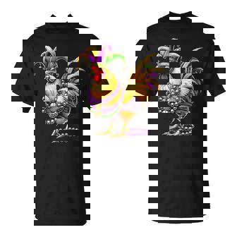 Chicken Beads Mardi Gras Carnival Farming Farmer Animal T-Shirt - Monsterry