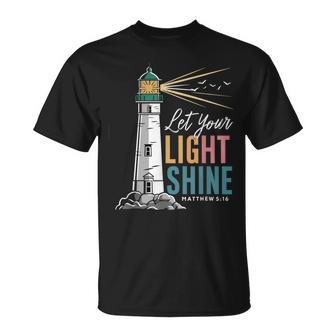 Christianity Jesus Lighthouse-Let Your Light Shine T-Shirt - Thegiftio