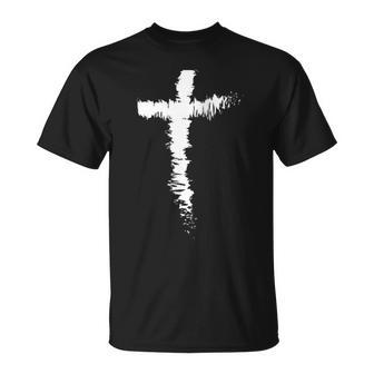Christliches Weißes Kreuz Glaube Christen Ostern T-Shirt - Geschenkecke