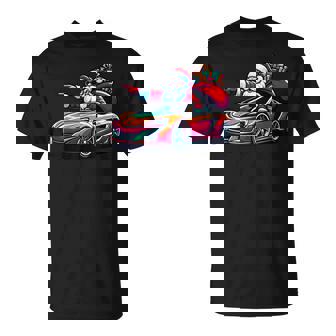 Christmas Santa Claus Driving Sport Car Xmas Pajama T-Shirt | Mazezy