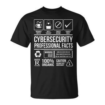 Ciberseguridad Hechos Profesionales Codificación Hacker Camiseta unisex - Regaloses