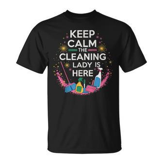 Cleaning Lady Is Here Maid Janitor Custodian Housekeeper T-Shirt - Monsterry