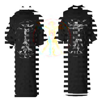 Clowncore Aesthetic Vitruvian Man Clown Creepy Goth T-Shirt - Thegiftio