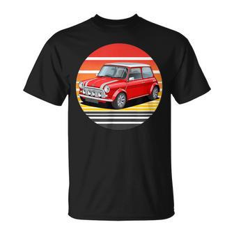 Coche Deportivo Clásico Británico Retro Atardecer Rojo Mini Camiseta unisex - Regaloses