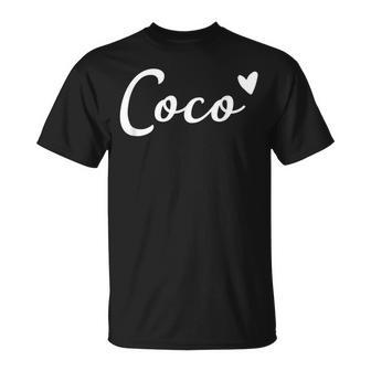 Coco Cute Heart Grandma Mother's Day T-Shirt - Thegiftio UK