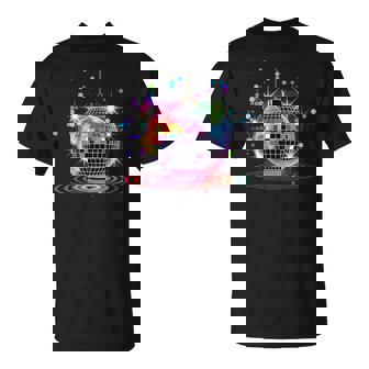 Colored Disco Ball Vintage Retro House Discoball Cool Party T-Shirt | Seseable FR