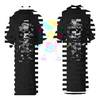 Colorful Skull Patchwork Skeleton Art T-Shirt | Mazezy