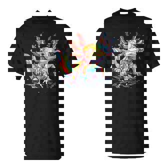 Colourful Watercolour Axolotl T-Shirt - Thegiftio