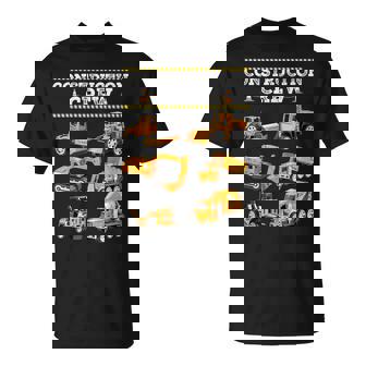 Construction Crew Worker Excavator Matching Birthday Boy T-Shirt | Seseable UK