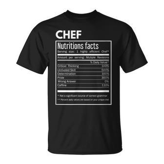 Cook Chef Datos Nutricionales Divertidos Camiseta unisex - Regaloses