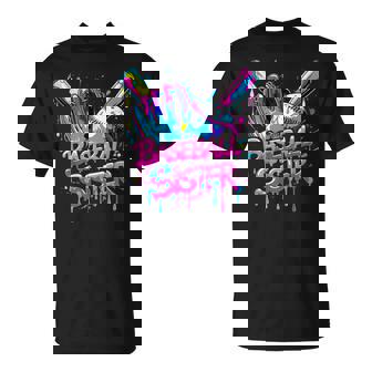 Cool Baseball Sister Dripping Neon Sports Pride T-Shirt | Seseable CA