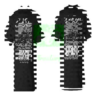 Cool Dads Drive Tractors Farmer Dad Farming On Back T-Shirt | Seseable CA