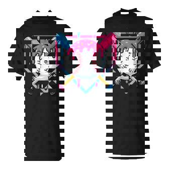 Cool Dripping Baseball Melting Illustration Ice Cream Drip T-Shirt | Seseable CA