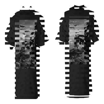 Cool Pilot Cat Selfie Fighter Jets Humor Graphic Cat Lovers T-Shirt | Seseable CA