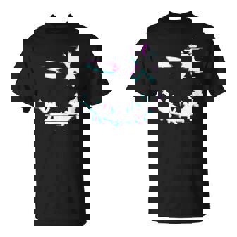 Cool Techno Glitch Smile Trippy Goa Rave Outfits Men Women Tank Top T-Shirt | Mazezy