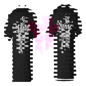 Coquette Bow Family Matching Groovy Pink Big Brother T-Shirt - Monsterry