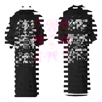 Coquette Bow Makeup Artist Mua Girl Mom Mama Mother's Day T-Shirt | Seseable CA