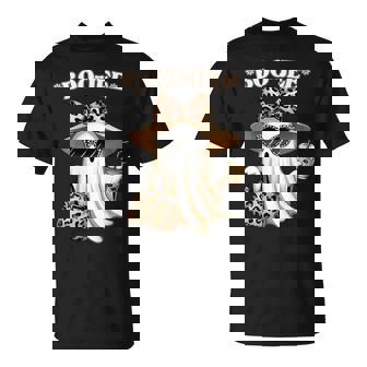 Coquette Leopard Ghost Coffee Boo-Jee Halloween Boujee Ghost T-Shirt - Thegiftio