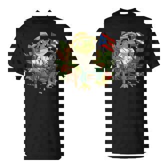 Coqui Frog Puerto Rico Flag Taino Boricua Hispanic Palm T-Shirt | Seseable FR