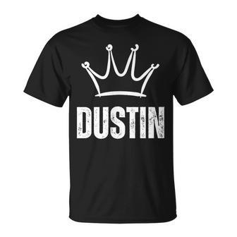 Corona King Dustin Ganador Personalizado De Primer Nombre De Cumpleaños 1 Camiseta unisex - Regaloses