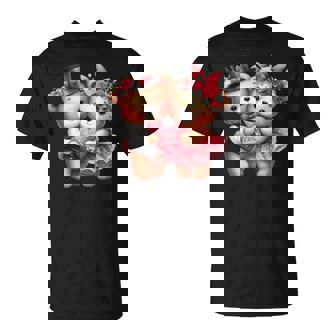 Couple D'ours En Peluche Cœur Happyalentine's Day T-Shirt - Cadeauxyz