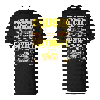 Cousin Of The Birthday Digger For Boy Excavator Builder Bday T-Shirt - Thegiftio