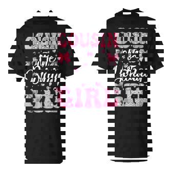Cousin Of The Birthday Girl Family Pink Coquette Bow T-Shirt - Monsterry