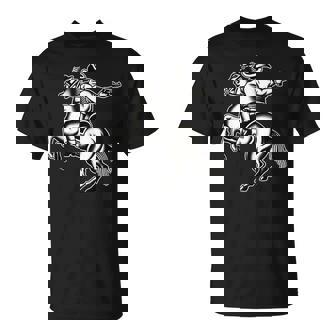 Cowboy On Horseback In Shootout Traditional Work Tank Top T-Shirt | Mazezy