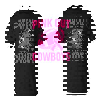 Cowboys Pink Out Football Tackle Breast Cancer T-Shirt - Monsterry