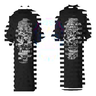 Crâne Enucre Calavera Dia De Los Muertos Jour Des Morts T-Shirt - Cadeauxyz