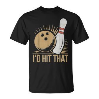 Cute And Bowling Id Hit That Quote Women T-Shirt | Mazezy