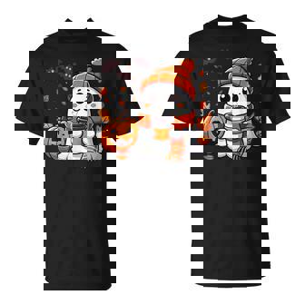 Cute Halloween Ghost Drinking Ice Coffee Halloween Women T-Shirt - Seseable