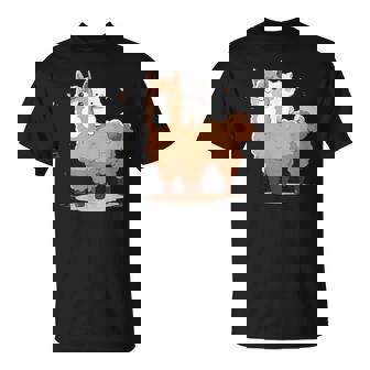 Cute Llama And Cat T-Shirt - Thegiftio